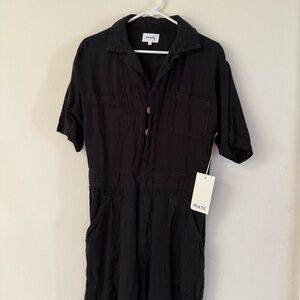 Mate the Label Black linen Jumpsuit Size Small